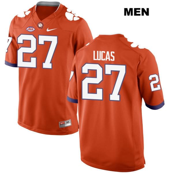 Men's Clemson Tigers #27 Ty Lucas Stitched Orange Authentic Style 2 Nike NCAA College Football Jersey JHJ6846VD